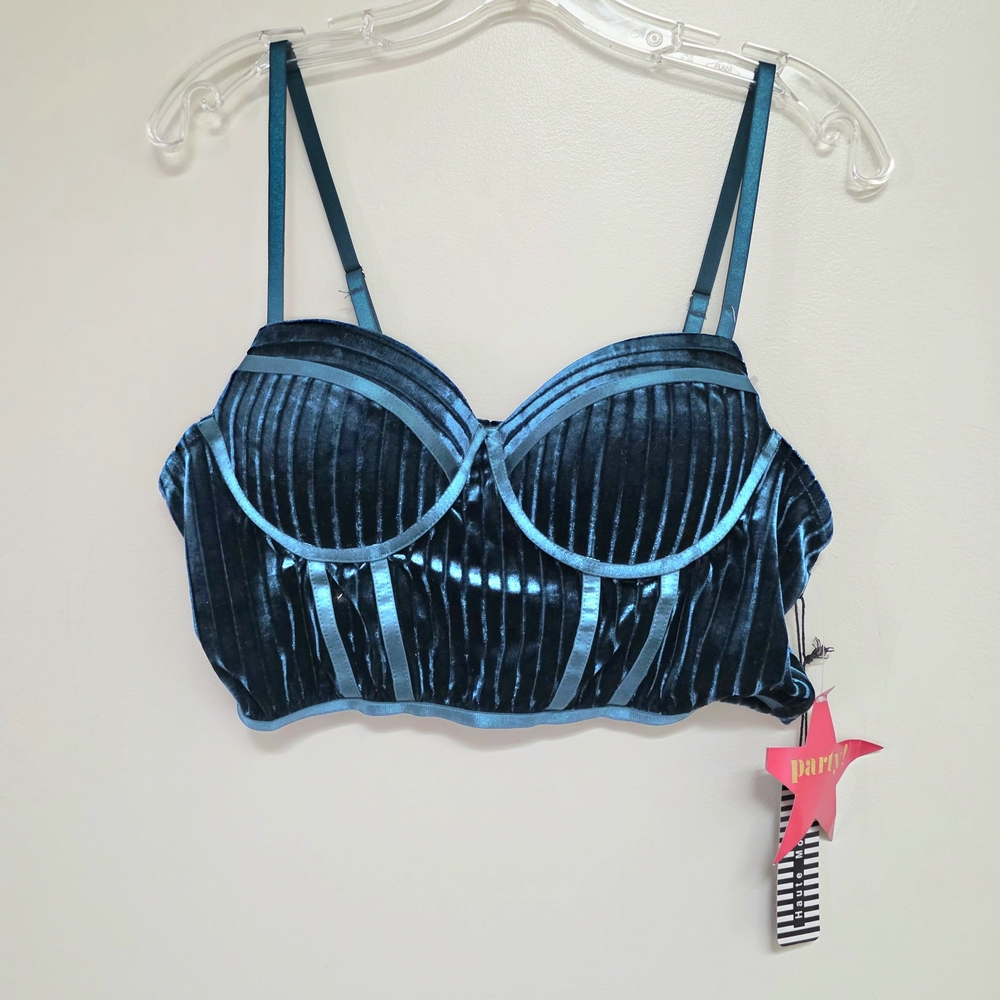 Blue Velvet Women's Corset Bralette Size XL